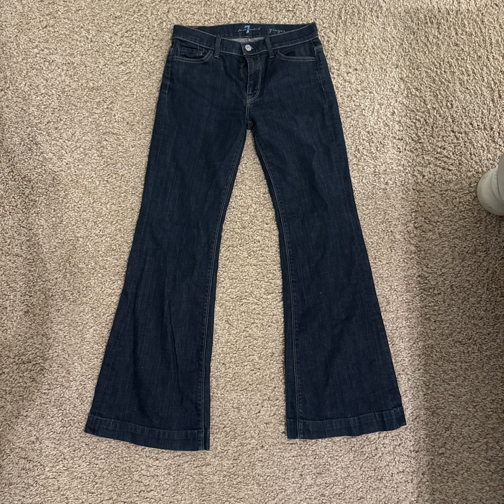 7 For All Mankind Navy Flare Jeans
